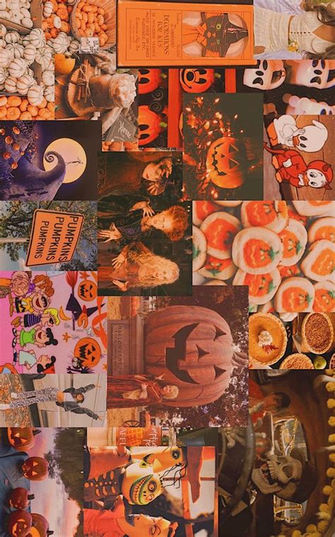Halloween Collage Iphone Wallpaper Painting Art