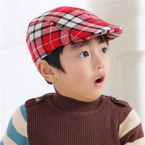 Children Grid Beret Baby Cotton Beanie Exclusive Design Hat Funny Cap