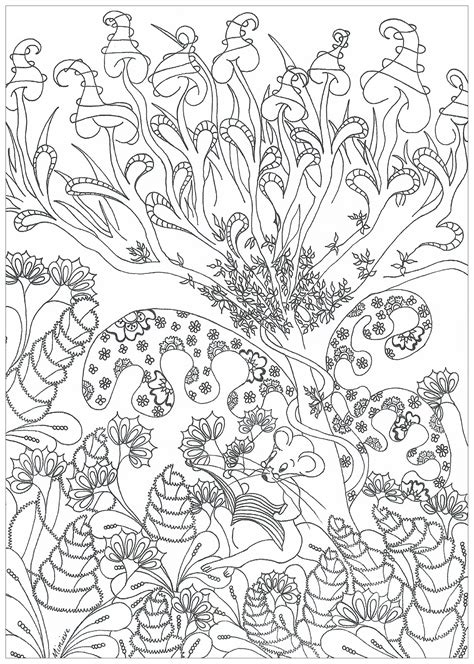 Enchanted Forest Jungle And Forest Adult Coloring Pages