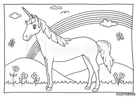 Einhörner sind fabeltiere, die vielen kindern besonders edel und märchenhaft erscheinen. Ausmalbild Einhorn - kaufen Sie diese Illustration und ...