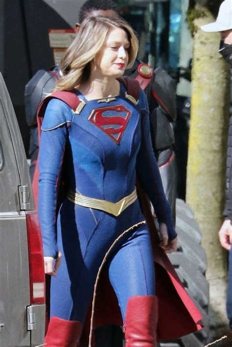 Melissa Benoist On The Set Of Supergirl In Vancouver 03292021 Supergirl Outfit Supergirl