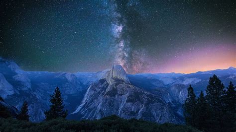 Milky Way Over Yosemite Wallpaper Backiee