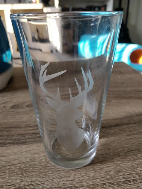 My First Etched Glass Using Stencil Vinyl It Worked Wonderfully My Dad Has Already Claimed