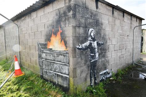 Banksys ‘seasons Greetings To Leave Wales After Vandals Attack Artwork