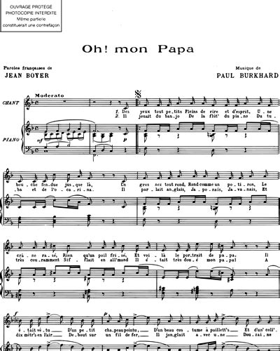 Oh Mon Papa Voice And Piano Sheet Music By Paul Burkhard Nkoda Free