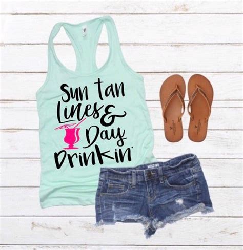 Summer Tank Top Vacation Tank Top Sun Tan Lines And Day Etsy Summer