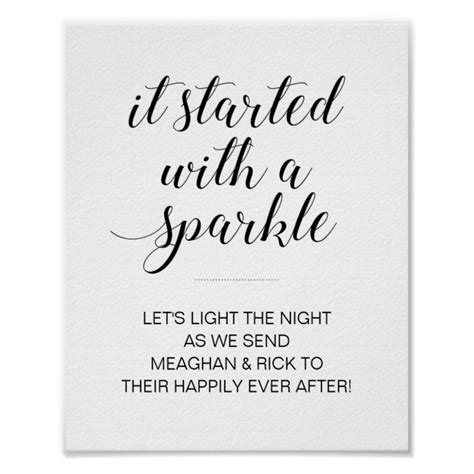 Wedding Sparkler Sign It Started With A Sparkle In 2020