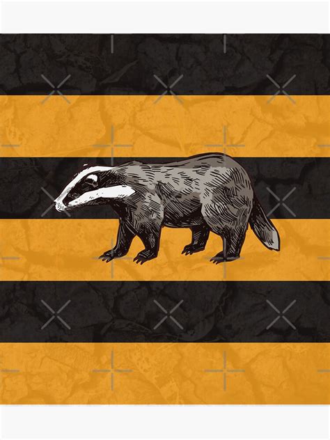 Yellow And Black Badger Pattern Sticker By Demandprints Redbubble