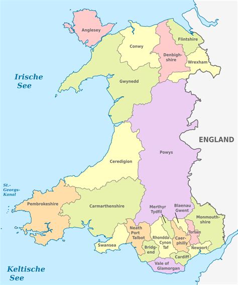 England is a country that is part of the united kingdom. File:Wales, administrative divisions - de - colored.svg ...