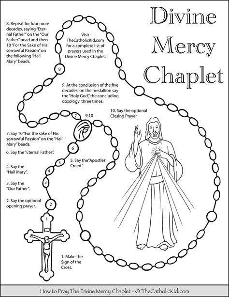 How To Pray The Divine Mercy Chaplet Kids Coloring Page