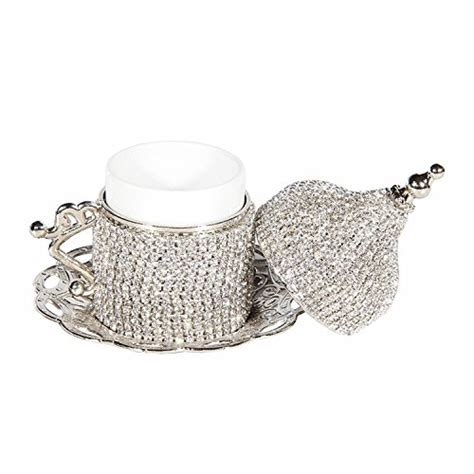 Pc Turkish Greek Arabic Coffee Espresso Cup Saucer Swarovski Crystal