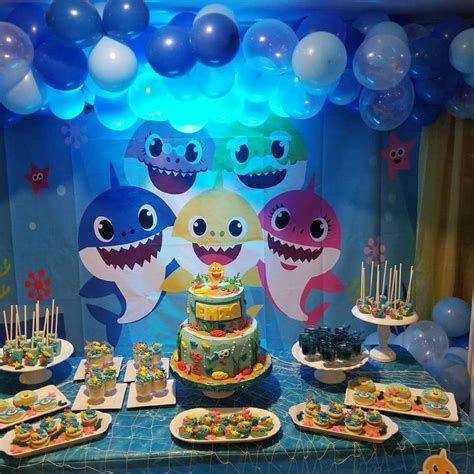Decoracion Baby Shark Fiesta De Cumpleaños Para Niños Tematicas Para