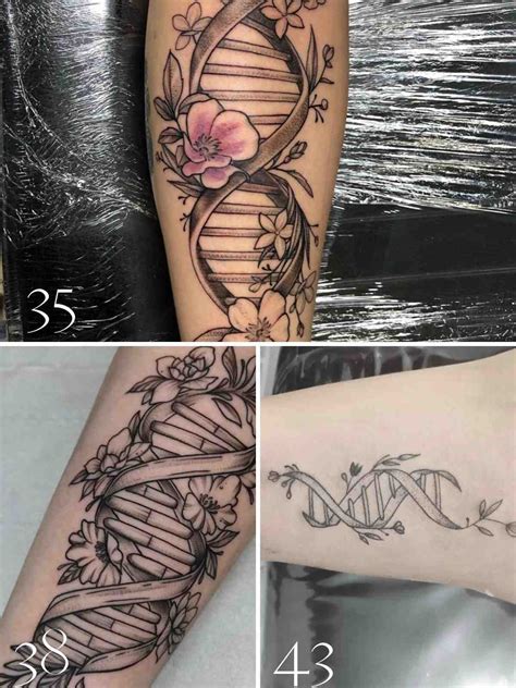 43 Dna Tattoo Strands Chains And Flower Designs Tattoo Glee