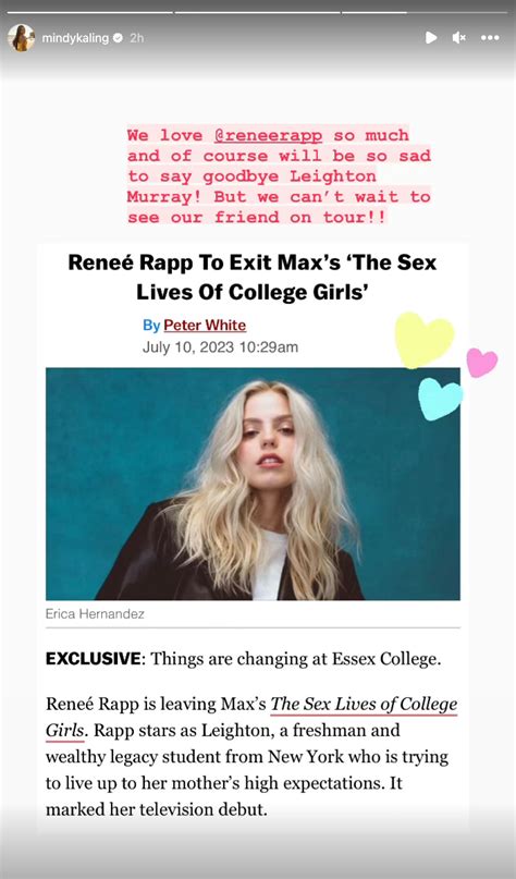 Mindy Kaling Reacts To Reneé Rapp Leaving ‘the Sex Lives Of College Girls’ Deadline