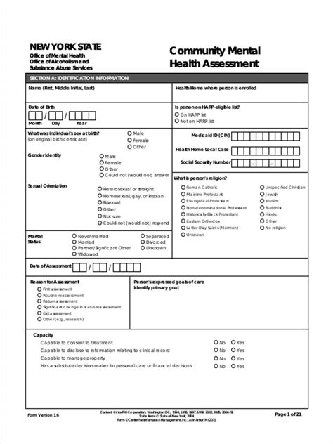 Free Mental Health Assessment Templates Printable Templates