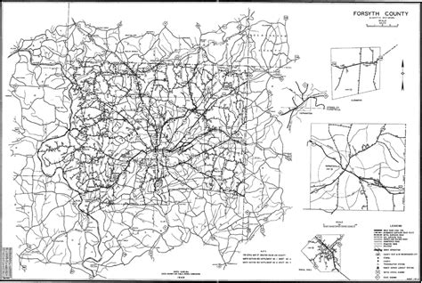 1949 Road Map Of Forsyth County North Carolina