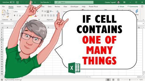 Excel If Cell Contains One Of Many Things Youtube