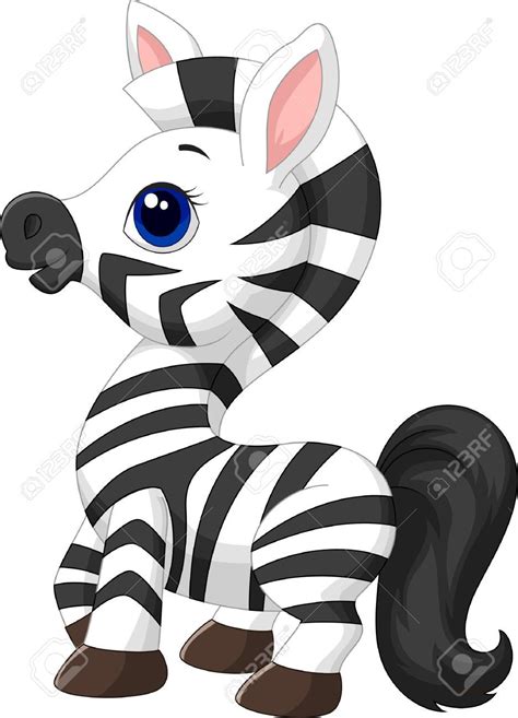 Once you've sketched the body. Stock Vector | Zebra cartoon, Zebra drawing, Cute animal ...