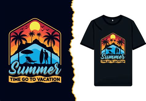 Summer Vacation T Shirt Design For A Beach Party Typography Vector