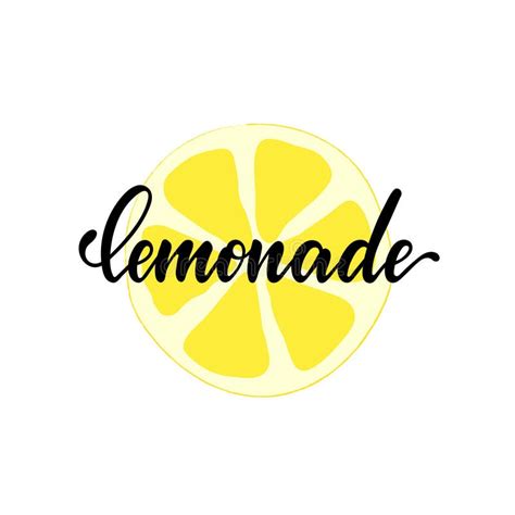 Lemonade Lettering With Lemon Label Brush Calligraphy Of Word Lemonade