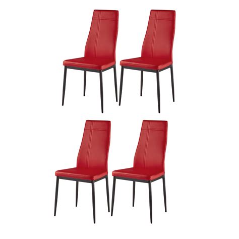 Red Leather Dining Room Chairs 5pc Frisco Burgundy Red Leather Chairs