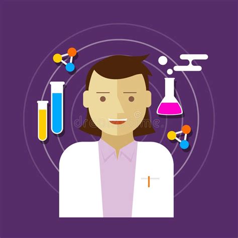 Chemist Scientist Lab Vector Illustration Woman Stock Vector