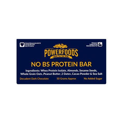 No Bs Protein Bar 50 Grams Approxn N Nn N Powerfoods