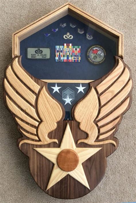 Air Force Shadow Box Hap Arnold Wings Handcrafted