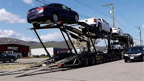 Auto Transport Carrier Sped Up Unload Unload Takes 6 Min Jeep