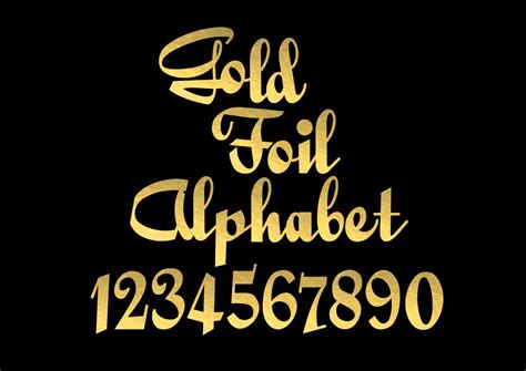Gold Foil Calligraphy Alphabet Clipart Gold Foil Letters Gold Etsy