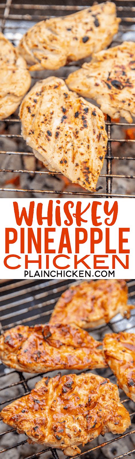 Food on a stick is a winner for both kids and adults! Whiskey Pineapple Chicken - Plain Chicken