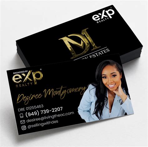 Exp Realty Luxury Business Card Horizontal With Embossed Etsy