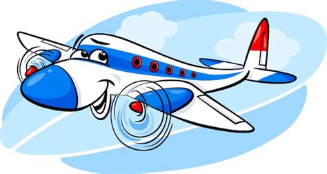 Ilustración De Dibujos Animados De Avión De Aire Vector Premium