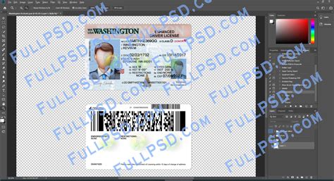 Download Usa Washington Driver License V1 Psd File Photoshop Template