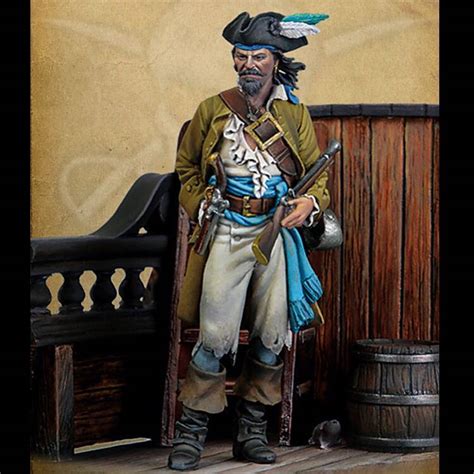 132 Scale 54mm Pirate Unpainted Resin Model Kit Figure Free Shipping