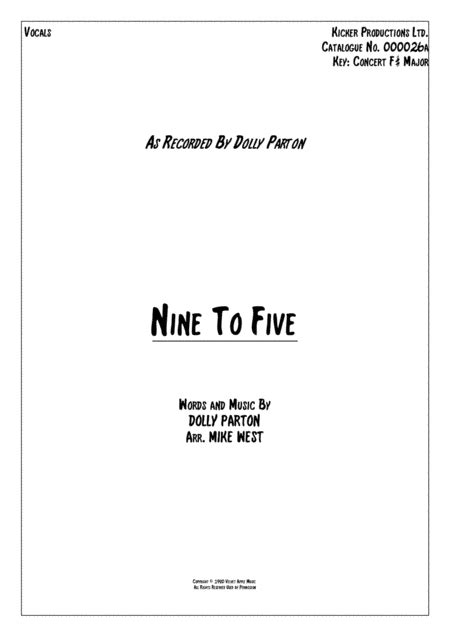 Nine To Five Sheet Music Dolly Parton Vocal Solo