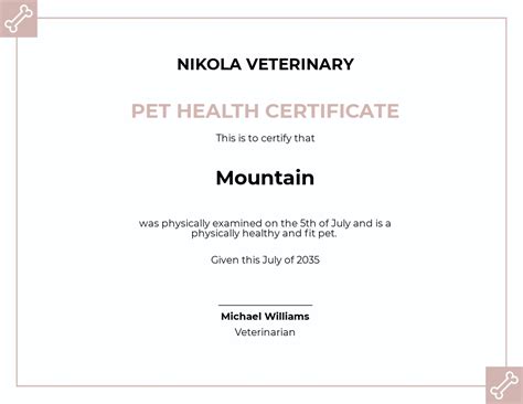 18 Free Pet Certificate Templates Customize And Download