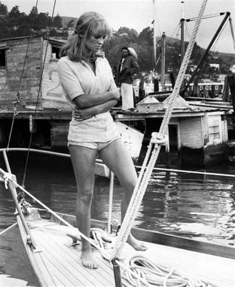 julie christie in capri 1965 on the set of darling which she is in this tunic shorts tan