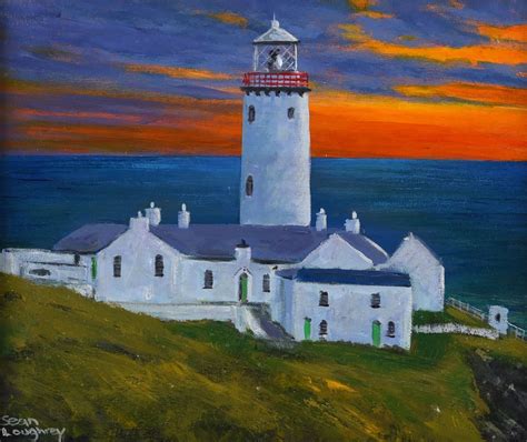 Sunset At Fanad Lighthouse By Sean Loughrey