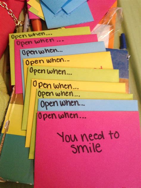 Electronic photo frames that share videos and photos can allow them to see all the latest from your family with no. "Open When" letters to a loved one | Catchy & Cute ...