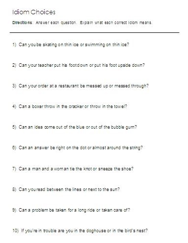 View a complete food idioms list with meanings and examples. time worksheet: NEW 456 ESL TIME IDIOMS WORKSHEET