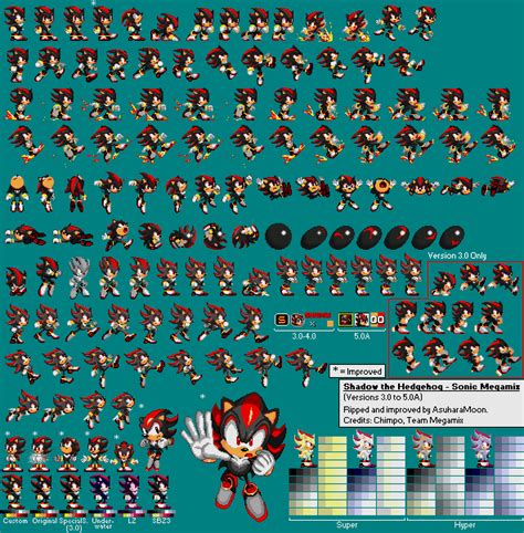 Shadow The Hedgehog Sonic Megamix Sprite Sheet By Asuharamoon On