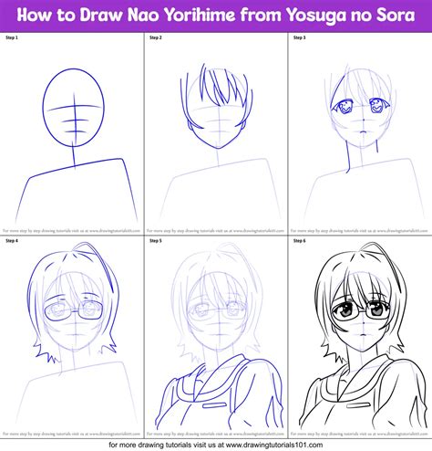 How To Draw Nao Yorihime From Yosuga No Sora Printable Step By Step