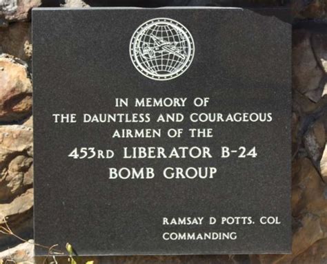 453rd Bomb Group War Memorial Plaque National War Memorial Registry