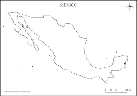 Mapa de mexico sin division politica