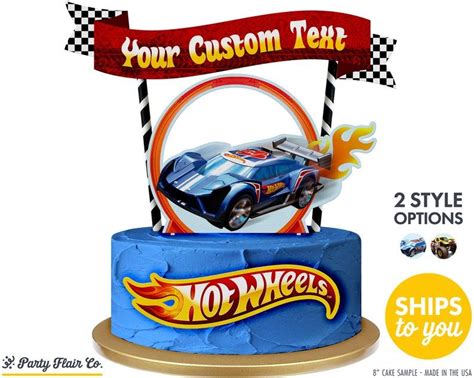 Hot Wheels Cake Topper Car Race Cake Topper Car Racing Cake Etsy In 2021 Hot Wheels Birthday