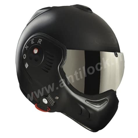 Roof Casque Modulable Boxer V Full Black Visiere Miroir