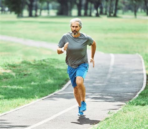 Senior Fitness Man Active Sport Exercise Running Jogging Healthy Runner