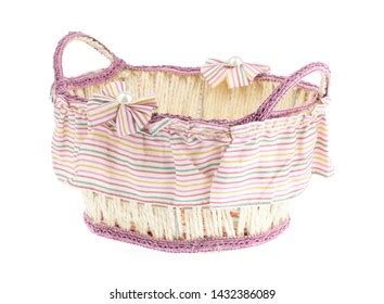 Empty Basket With Purple Ribbon Images Stock Photos Vectors