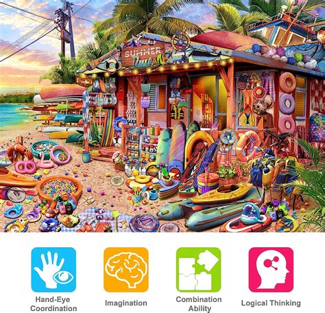 Huadada Jigsaw Puzzles 1000 Pieces For Adults Beach Shop 1000 Piece